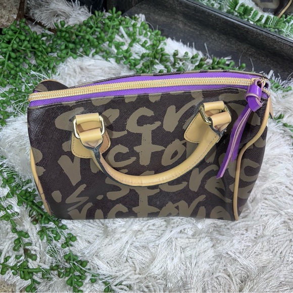 -Y2k Victoria’s Secret Small Brown Logo Bowler Handbag - Picture 7 of 16